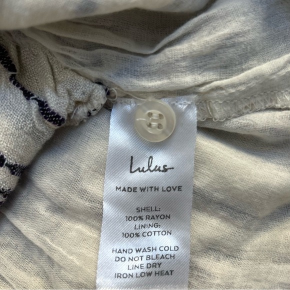 LULUS Beach Weekend Cream and Purple Striped Button-Up Shirt Dress Belted Lined - Picture 14 of 15